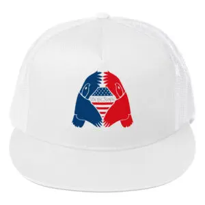 Patriotic Trucker Cap We The People with Eagle White