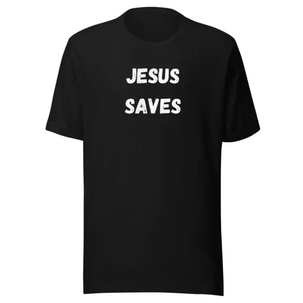 Jesus Saves t-shirt bold print black