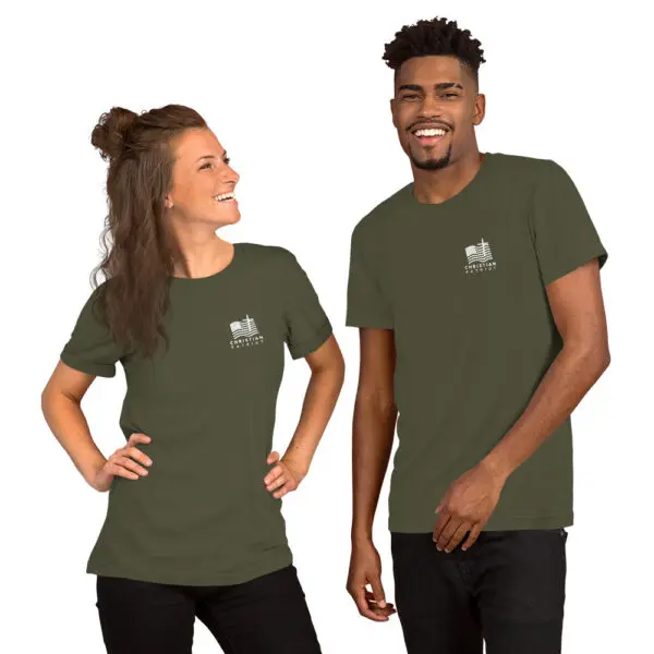 Christian Patriot logo t-shirt male and female models