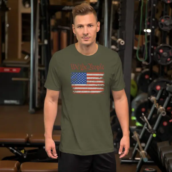 We The People American Flag T-shirt male model