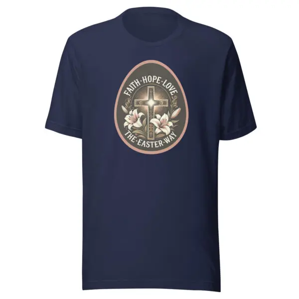 Faith-Hope-Love Christian T-shirt navy