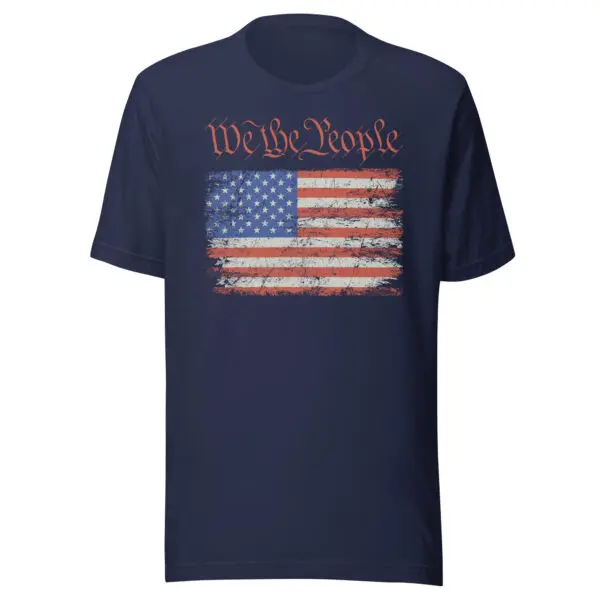 We The People American Flag T-shirt navy