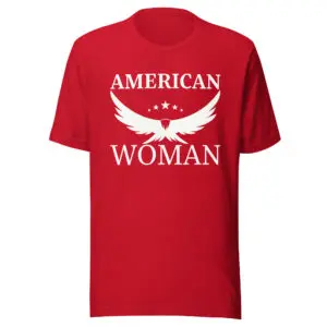 Patriotic T-Shirt American Woman Red