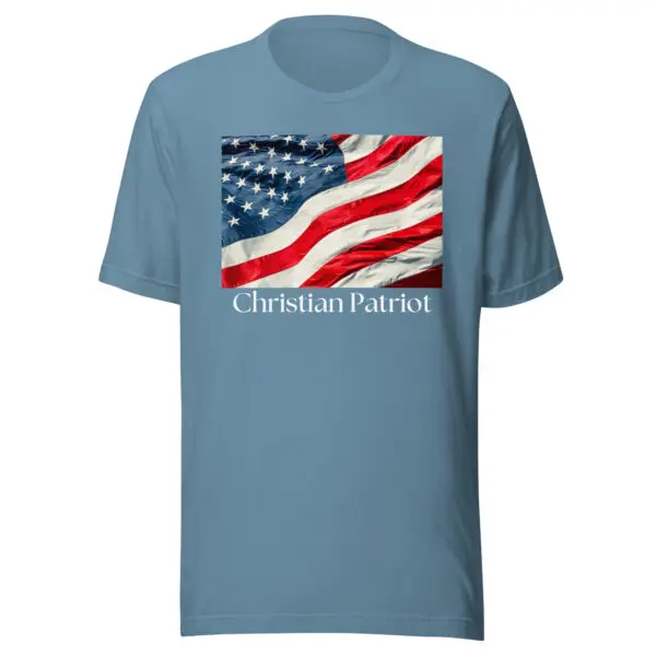 American Flag t-shirt steel blue