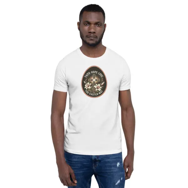 Faith-Hope-Love Christian T-shirt male model